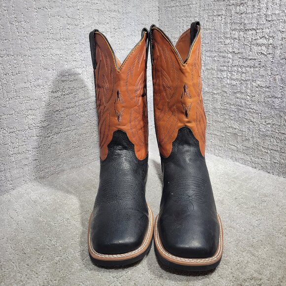 Justin BF5155 Men's Size Left 10.5D Right 10D Black Brown Leather Western Boots - Picture 3 of 11